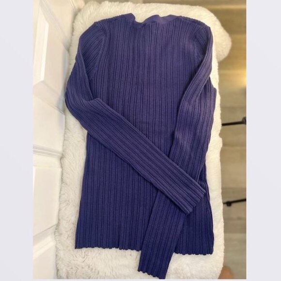 Averie Organic Cotton Rib Henley in Navy/Purple from Sundance - Size Small - NWT - Picture 3 of 5